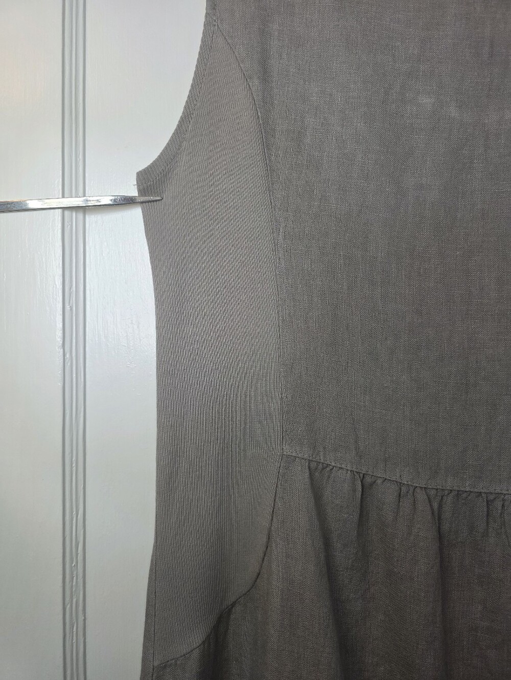 Lina Tomei Italian Linen Shift Dress – Size M – Taupe - Picture 5 of 7
